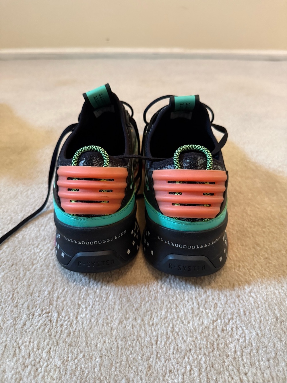 Puma Black Sneakers with Teal, Purple & Neon Accents - Picture 4 of 4